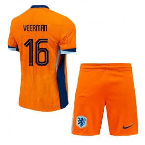 Holandsko Joey Veerman #16 Dětské Domácí dres komplet ME 2024 Krátký Rukáv (+ trenýrky)